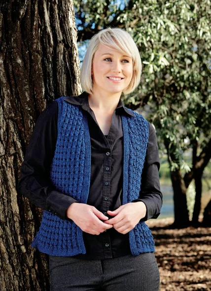 PT 8347 - Cabled Vest - Knitting Pattern
