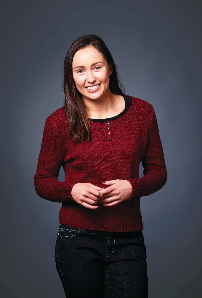 PT 8489 - Buttoned Cuff Pullover - Knitting Pattern