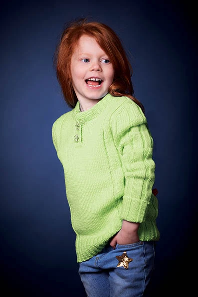PT 8495 - Ribbed Sleeve Pullover - Knitting Pattern