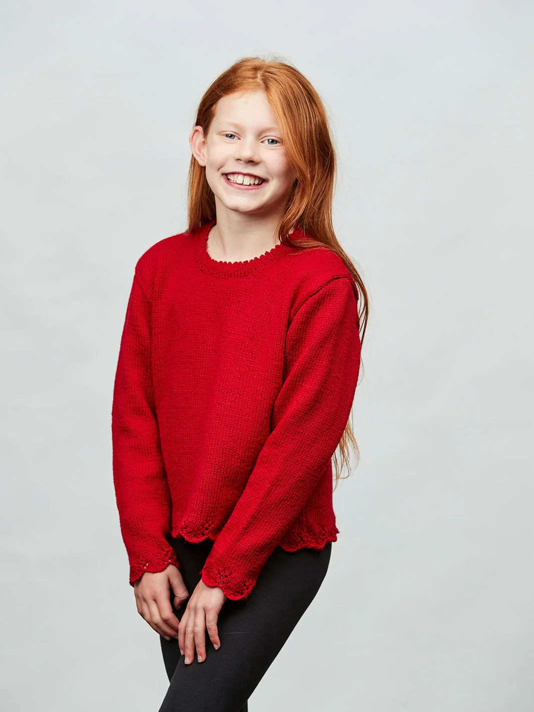 PT 8605 Kids' Jumper with Lace Cuffs and Picot Neck - Knitting Pattern - Image 2