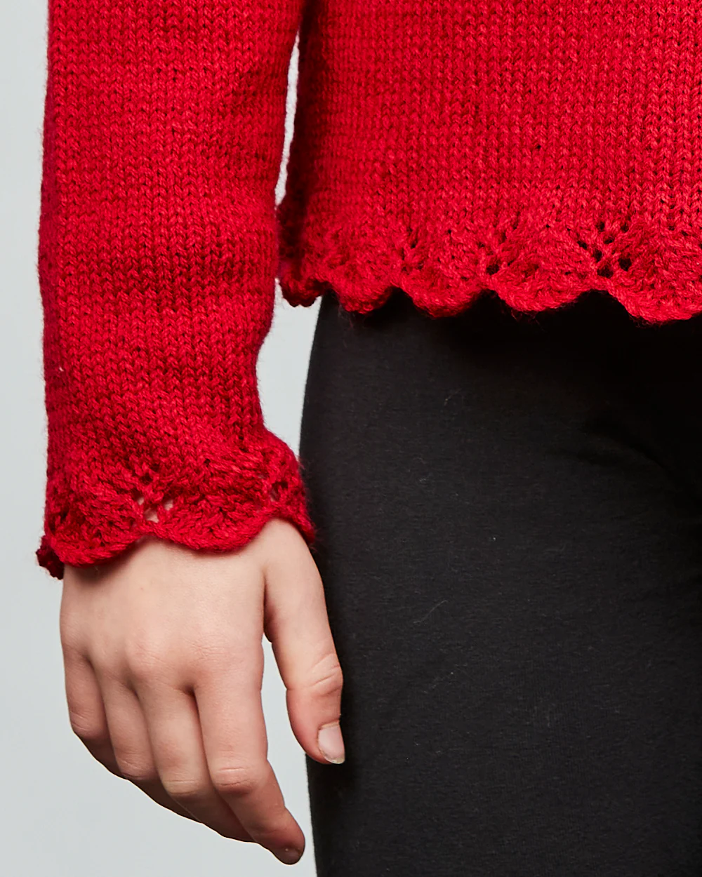 PT 8605 Kids' Jumper with Lace Cuffs and Picot Neck - Knitting Pattern - Image 3
