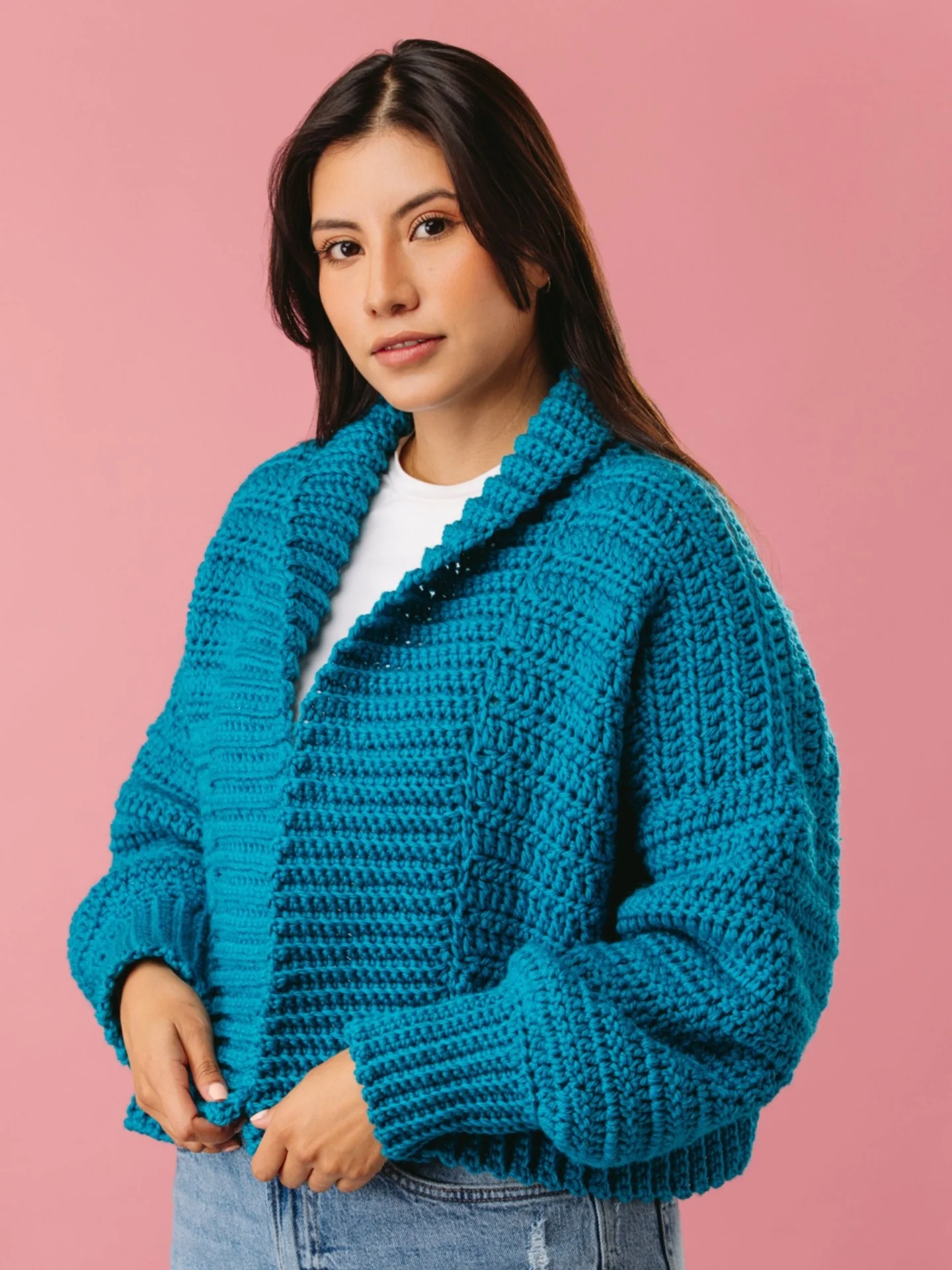 The Eva Crochet Cardigan - Chunky Yarn - Adult Crochet Pattern | PT 8695 - Image 4