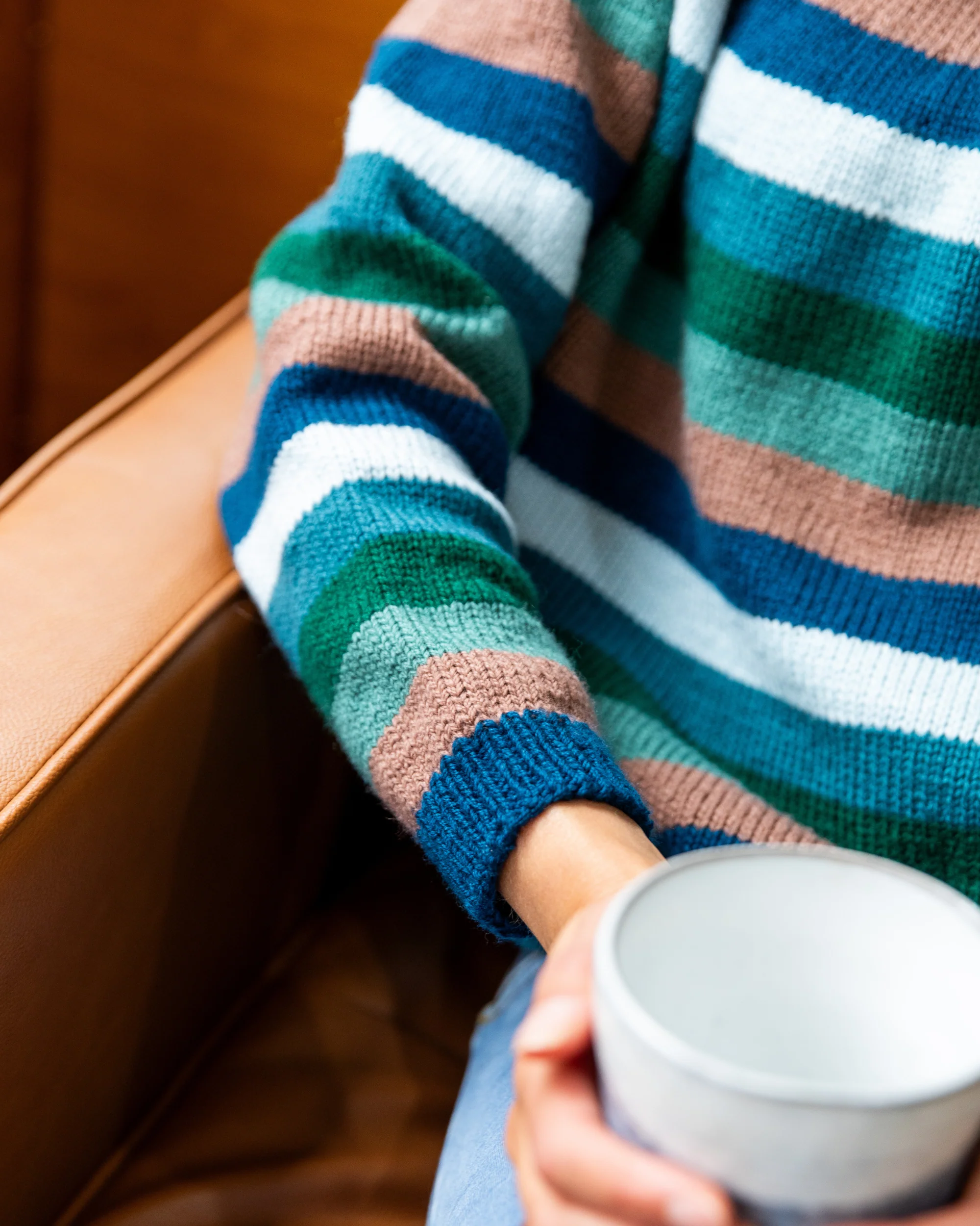 The Sunny Stripes Top-Down Jumper - Women's Knitting Pattern | PT 8739 - Image 4