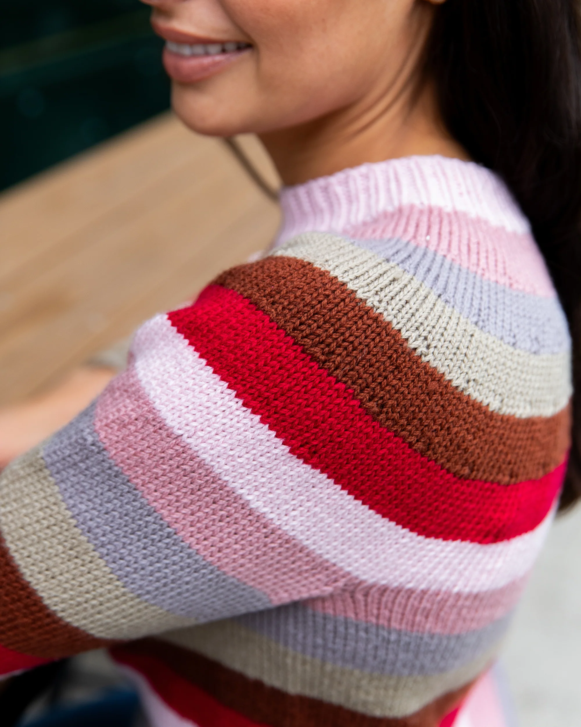 The Sunny Stripes Top-Down Jumper - Women's Knitting Pattern | PT 8739 - Image 5