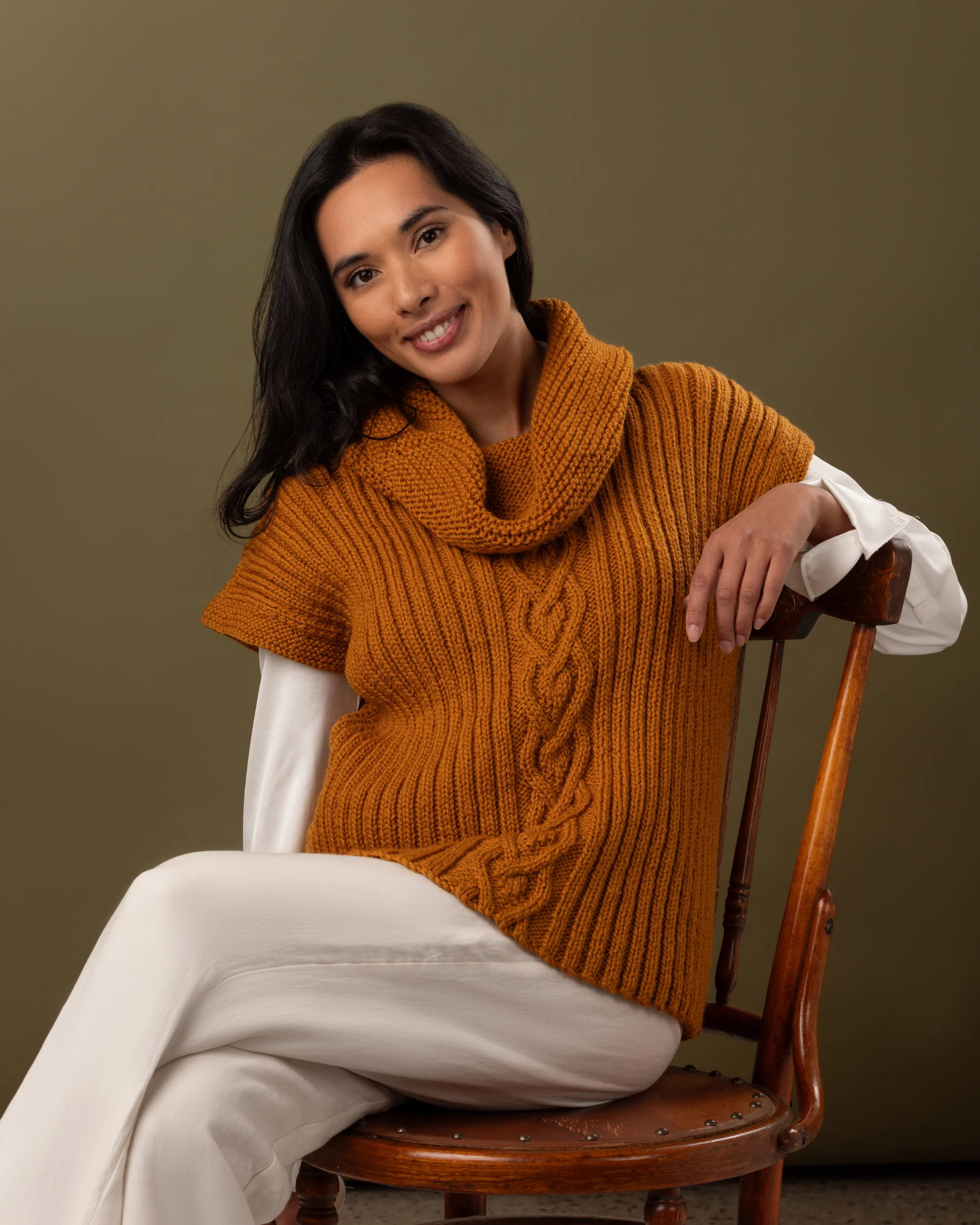 The Victoria Cowl Vest - Women's Knitting Pattern | PT 8729 - Image 4